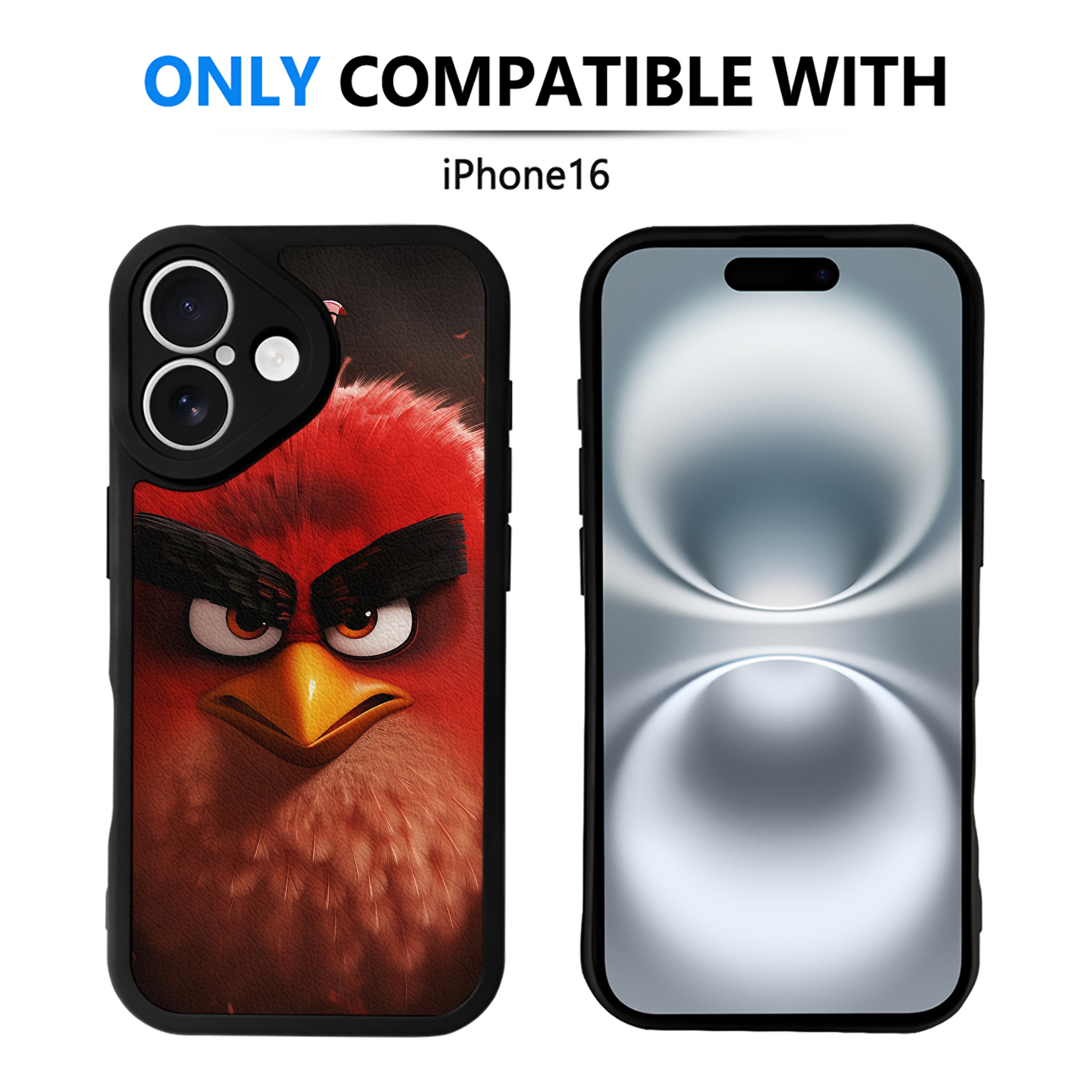 （画像用） Angry Birds アングリーバード 【iPhone 16シリーズ対応】シリコンスマホケース（レザー調） 材質：シリコン